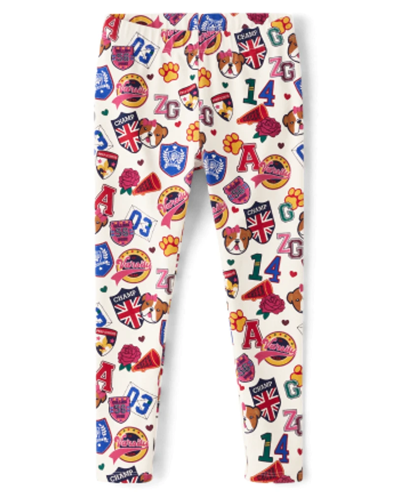 Girls Varsity Patch Leggings - Prep School