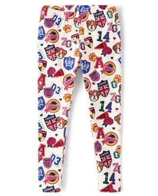 Girls Varsity Patch Leggings - Prep School