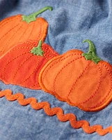 Girls Embroidered Pumpkin Chambray Skort - Lil'