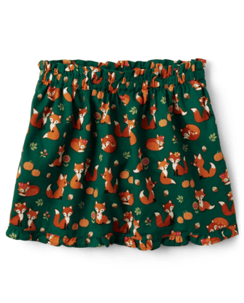 Jupe-short en flanelle Fille Fox - Friendly