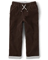 Boys Corduroy Pull On Roll Cuff Pants