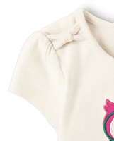 Girls Embroidered Owl Top - Prep School