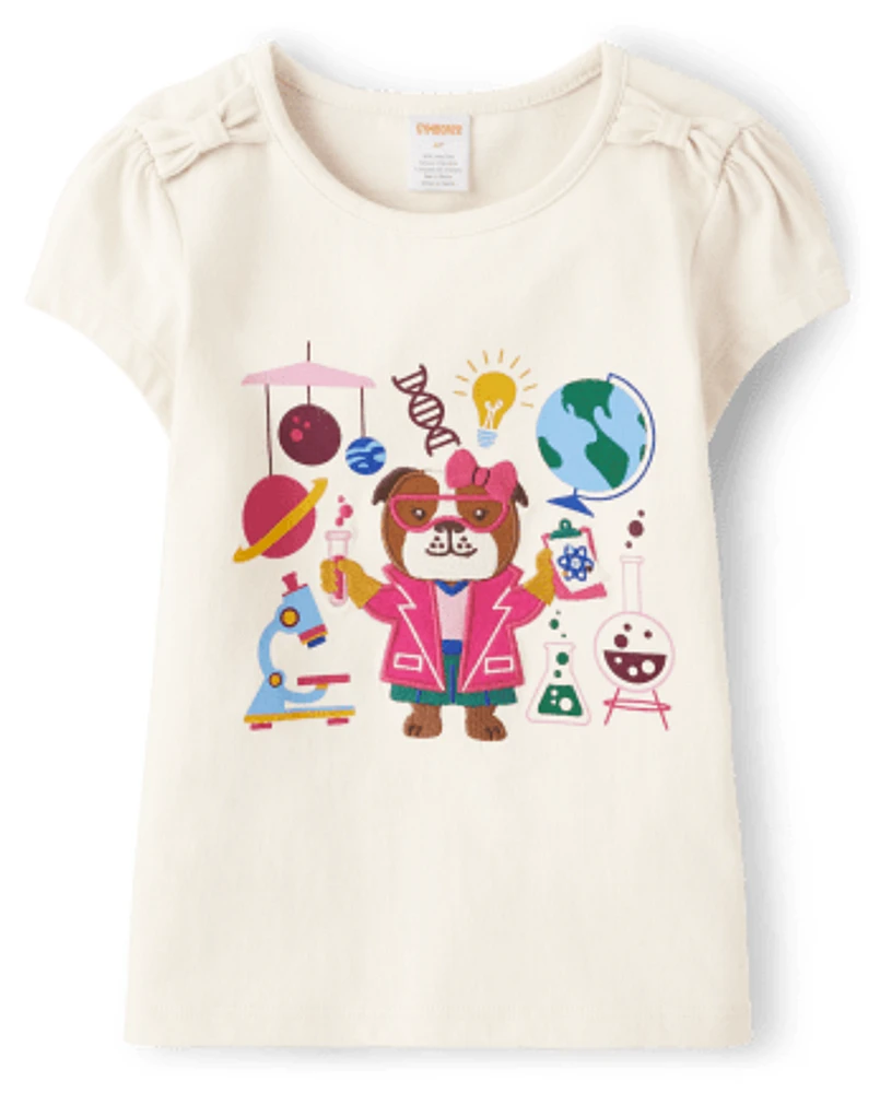 Girls Embroidered Science Top - Prep School