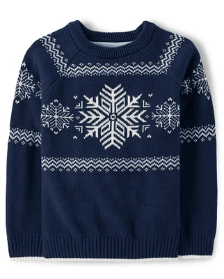 Boys Snowflake Fairisle Sweater - Silent Night