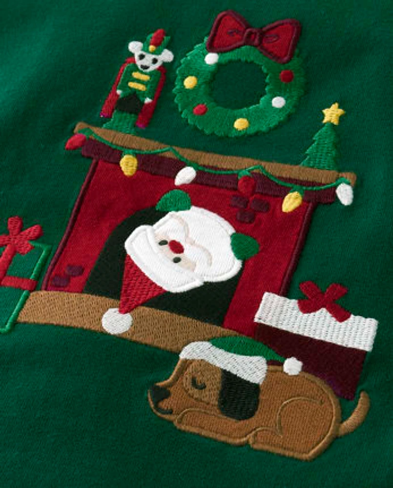 Boys Embroidered Santa Top - Nutcracker