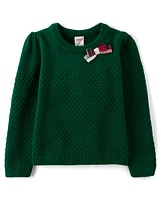 Girls Bow Sweater - Christmas Cabin