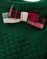 Girls Bow Sweater - Christmas Cabin