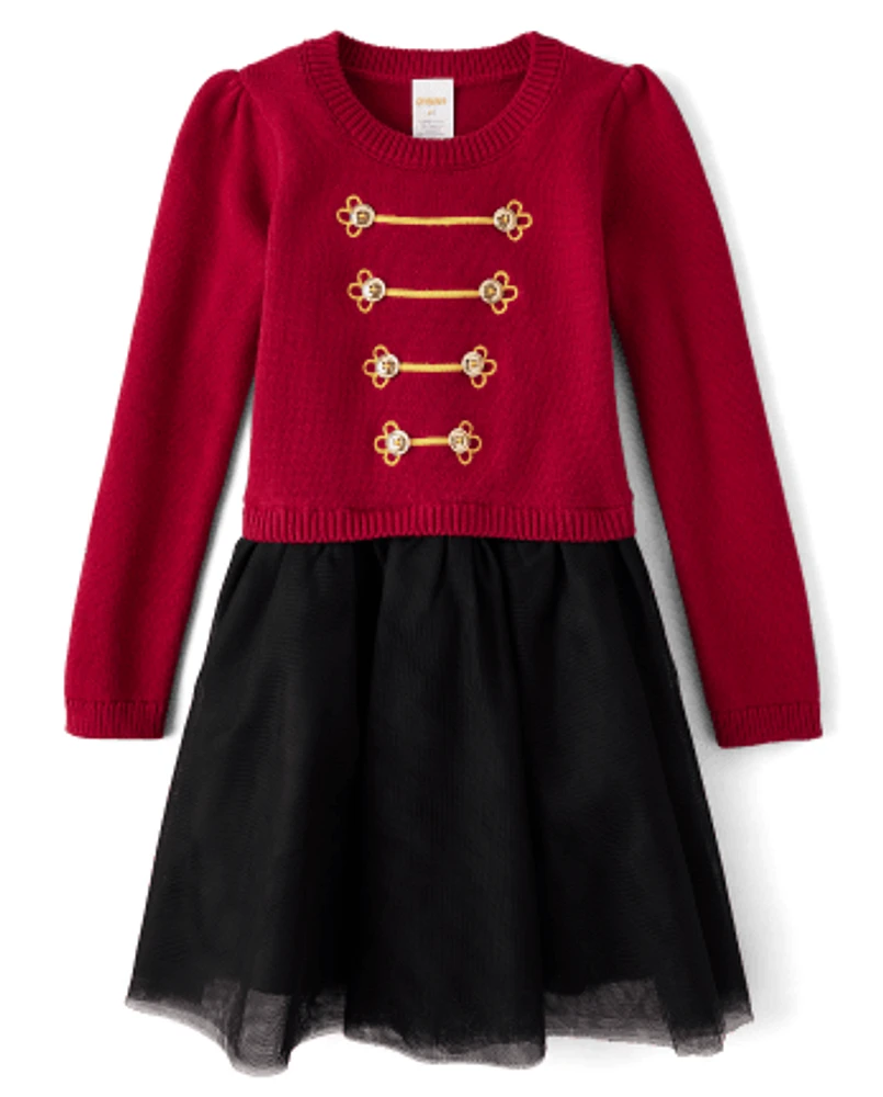 Girls Nutcracker Uniform Sweater Dress