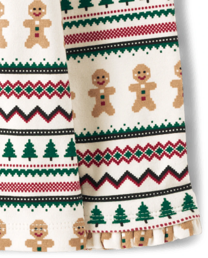 Girls Gingerbread Fairisle Turtleneck - Christmas Cabin