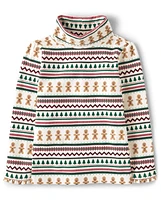 Girls Gingerbread Fairisle Turtleneck - Christmas Cabin