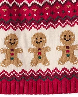 Girls Intarsia Gingerbread Fairisle Sweater Skirt - Holiday Express