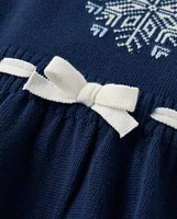 Girls Snowflake Fairisle Sweater Dress - Holiday Express