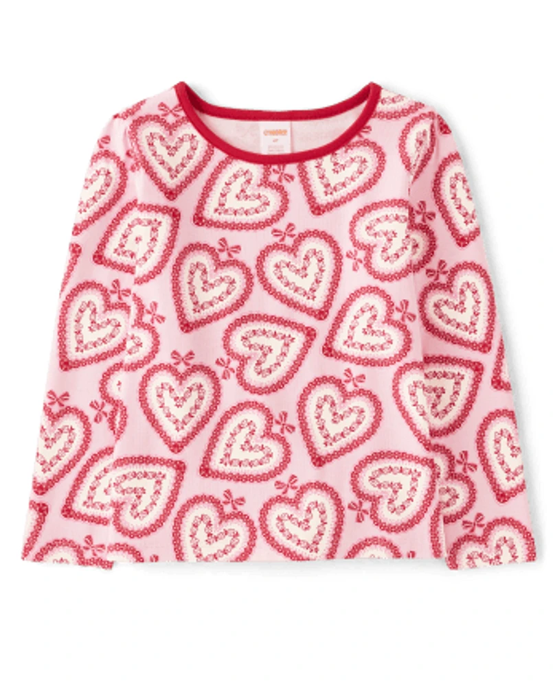 Girls Lace Heart Top - Valentine Cutie