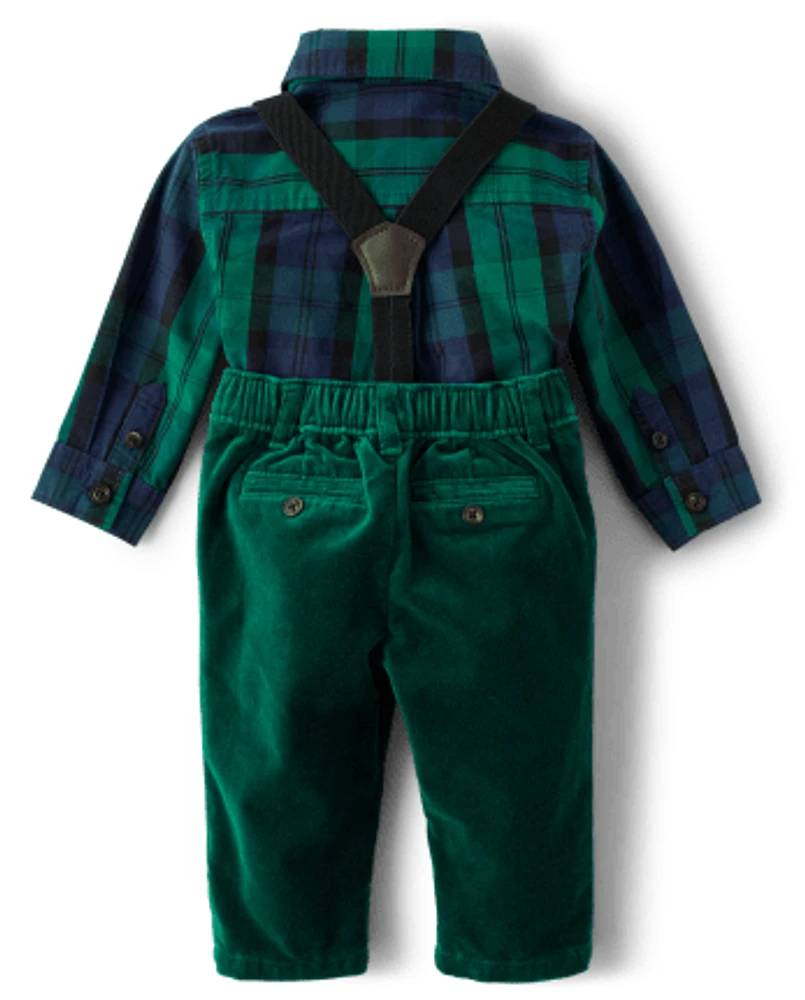 Baby Boys Dad And Me Plaid Outfit Set - Nutcracker