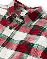 Mens Matching Family Plaid Button Up Shirt - Christmas Cabin