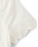 Womens Mommy And Me Eyelet Linen-Blend Tiered Dress