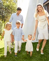 Womens Mommy And Me Eyelet Linen-Blend Tiered Dress