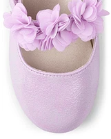 Girls Floral Ballet Flats - Lavender Fields