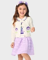 Girls Ruffle Swiss Dot Tutu Skirt - Lovely Lavender