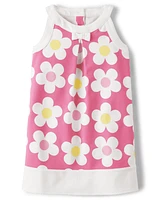 Girls Daisy Ponte Shift Dress - Spring Celebrations