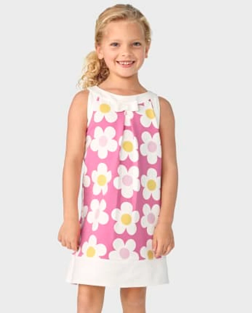 Girls Daisy Ponte Shift Dress - Spring Celebrations