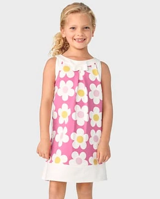 Girls Daisy Ponte Shift Dress - Spring Celebrations