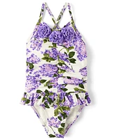 Girls Floral Ruffle One Piece Swimsuit - Splish-Splash