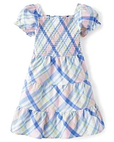 Girls Matching Family Plaid Poplin Tiered Dress - Spring Celebrations