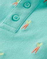 Boys Embroidered Carrot Pique Polo - Garden Party