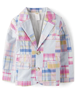 Boys Plaid Madras Poplin Blazer - Spring Celebrations