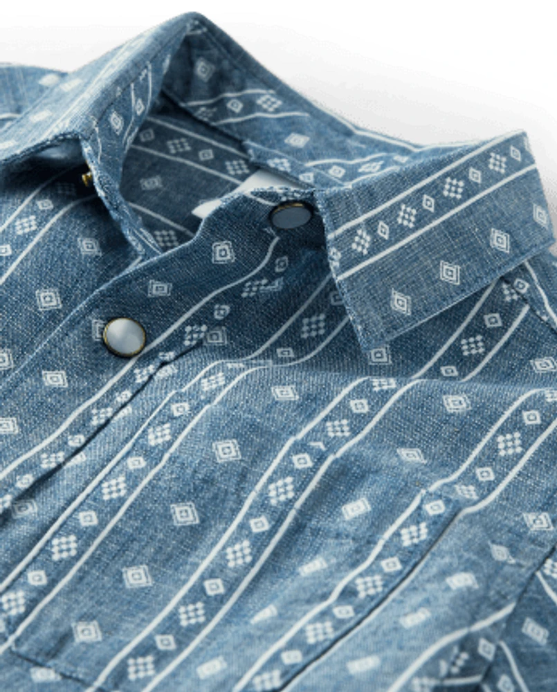 Chemise boutonnée en chambray pour garçon - Prairie Fields