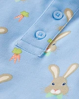 Boys Bunny Carrot Polo - Garden Party