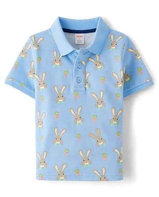 Boys Bunny Carrot Polo - Garden Party