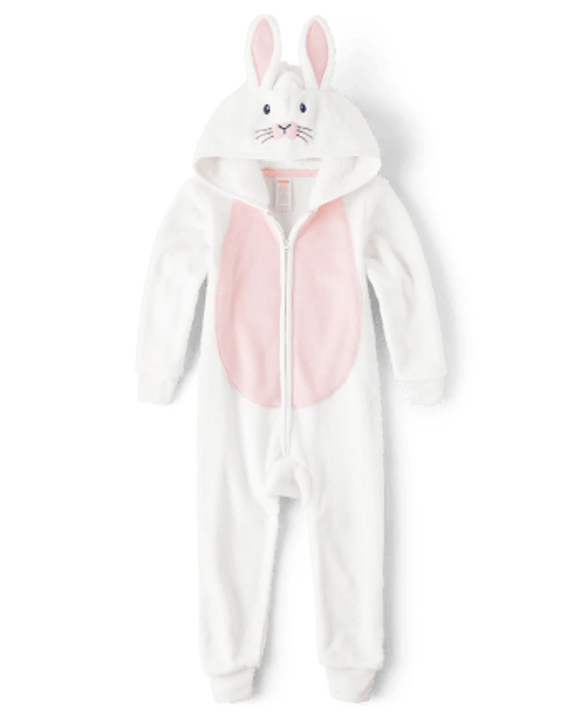 Kids Bunny Fleece One-Piece Pajamas - Gymmies