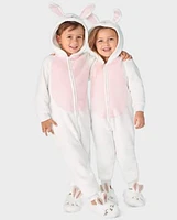 Kids Bunny Fleece One-Piece Pajamas - Gymmies