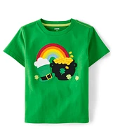 Boys Embroidered Rainbow Top - Little Leprechaun