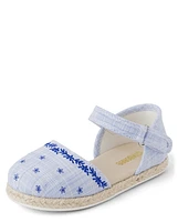 Espadrilles Chambray Brodées Fille - Bon Voyage