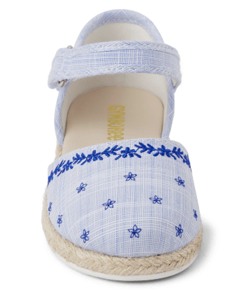 Espadrilles Chambray Brodées Fille - Bon Voyage