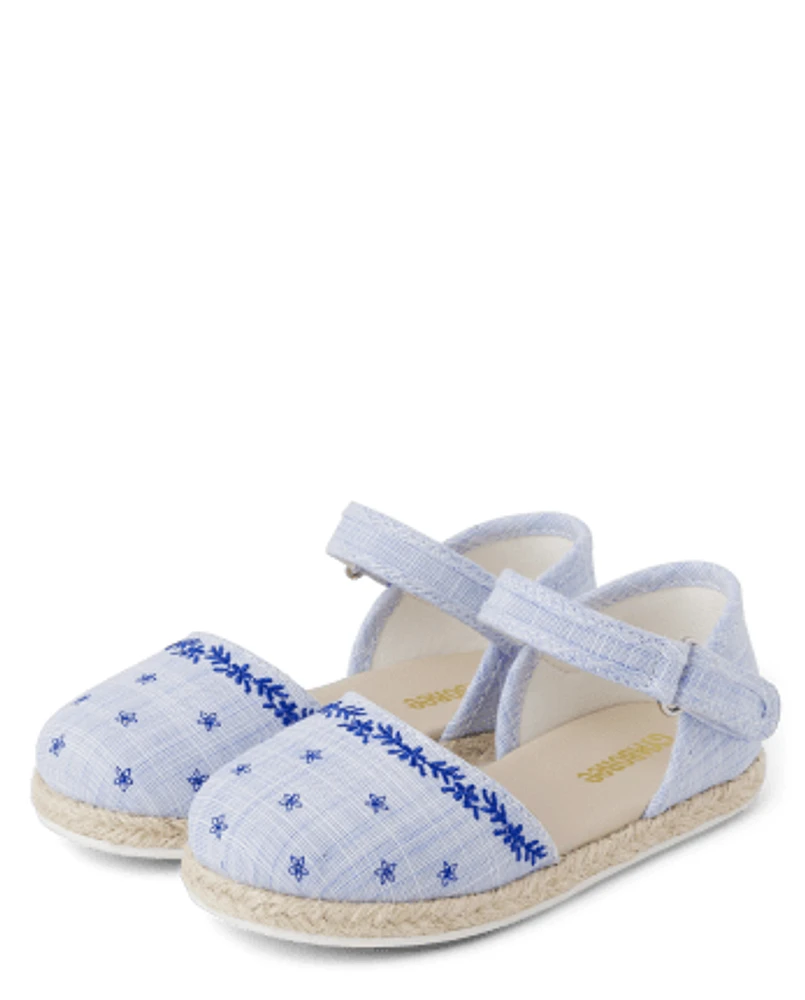 Espadrilles Chambray Brodées Fille - Bon Voyage