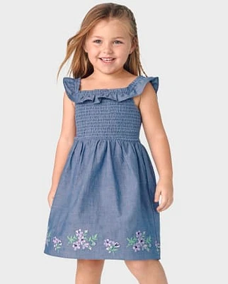 Peignoirs à volants en chambray fleuri brodé pour fille - Homegrown par Gymboree