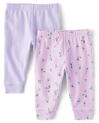 Baby Girls Floral Ruffle Leggings 2-Pack - Homegrown by Gymboree