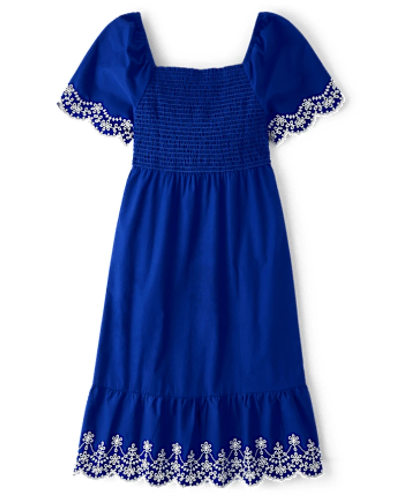 Robe à volants et œillets pour femme « Maman moi » – Blue Belle
