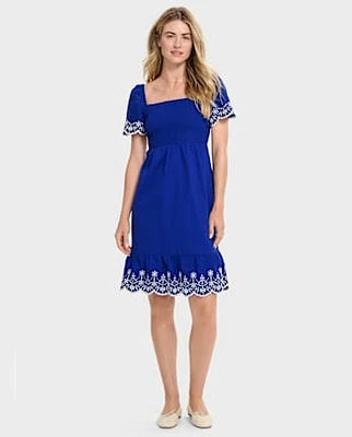 Womens Mommy And Me Eyelet Tiered Dress - Blue Belle