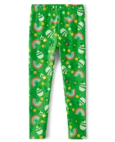 Girls Shamrock Leggings - Little Leprechaun Collection