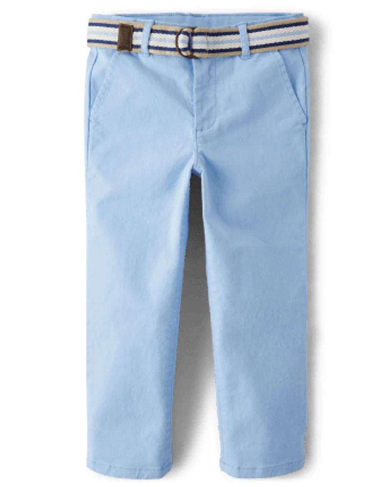 Boys Belted Chino Pants