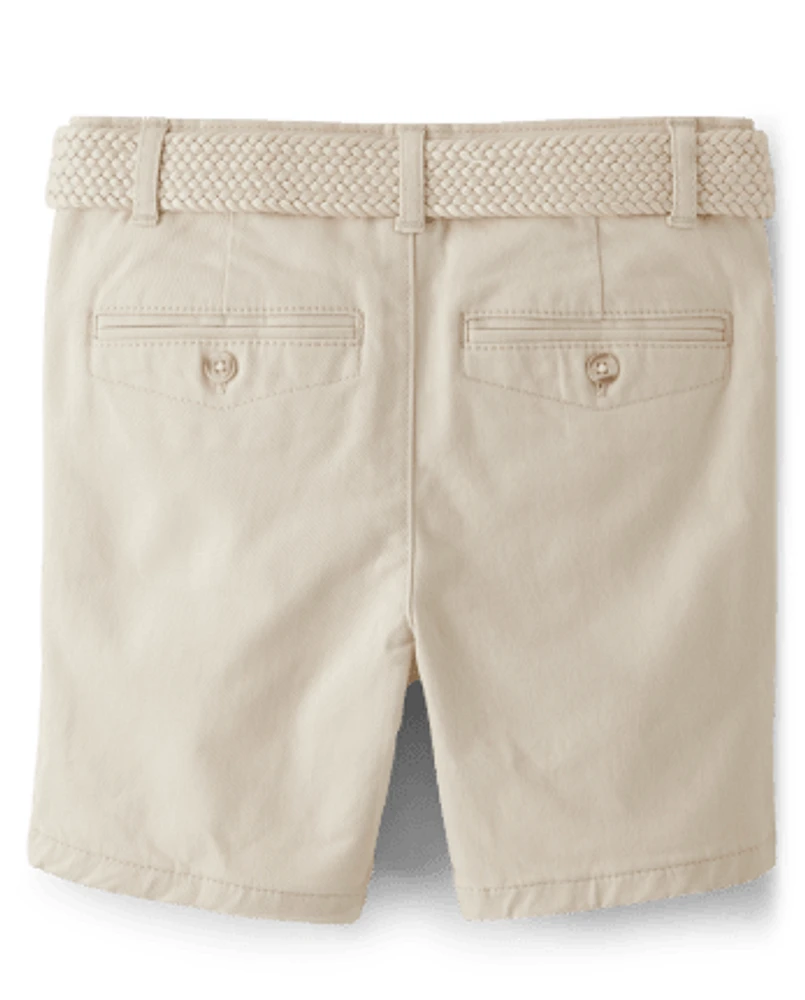 Boys Belted Chino Shorts