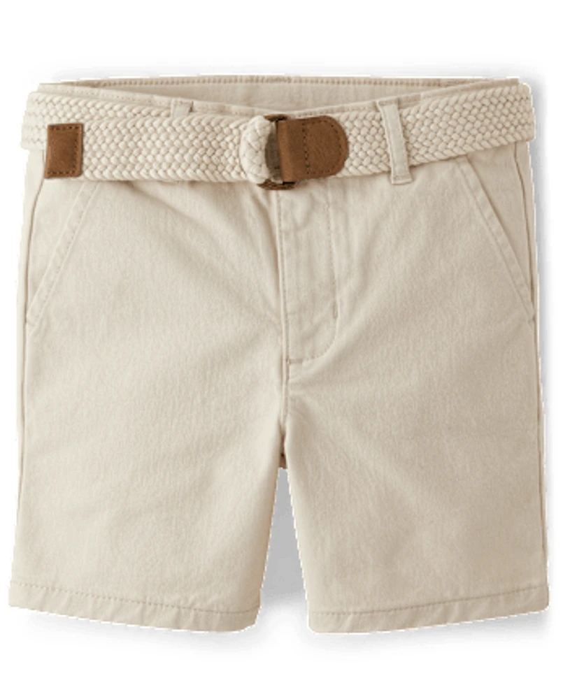 Boys Belted Chino Shorts