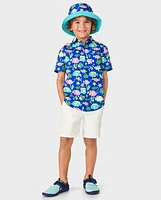 Chemise boutonnée à motif poisson pour garçon - Splish-Splash