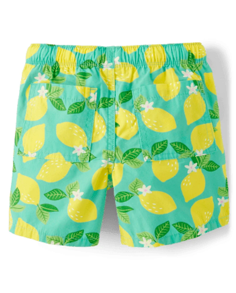 Boys Lemon Pull On Shorts - Little Essentials