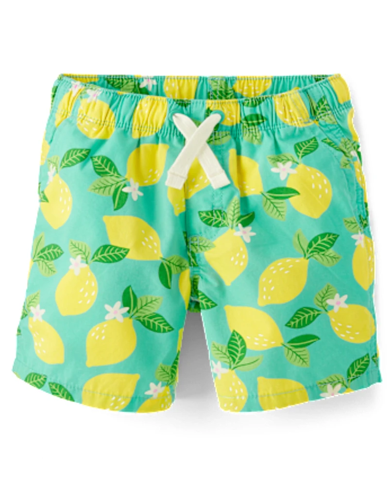 Boys Lemon Pull On Shorts - Little Essentials